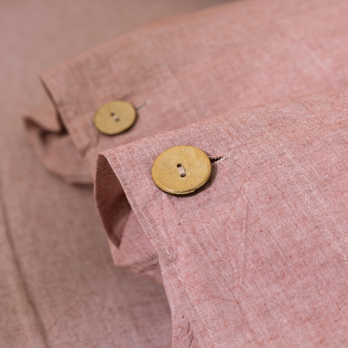 91家纺网 家纺一手货源 找家纺 贝尔 PELLHOME 比利时美日式纯色纽扣棉麻透气舒适亚麻北欧单枕套春节不打烊（可抖音代发） 灰玫瑰