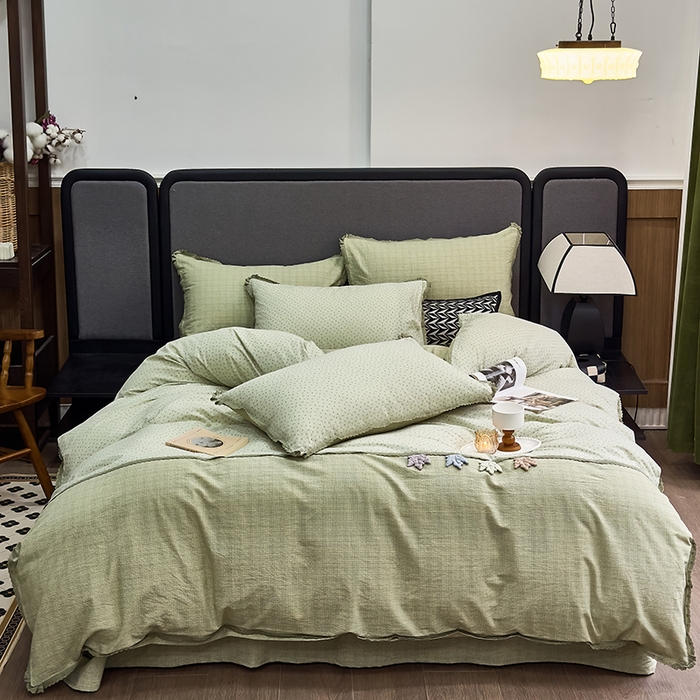 贝尔 2025新款urban classic枫叶全棉色织提花四件套-花边款 常青藤