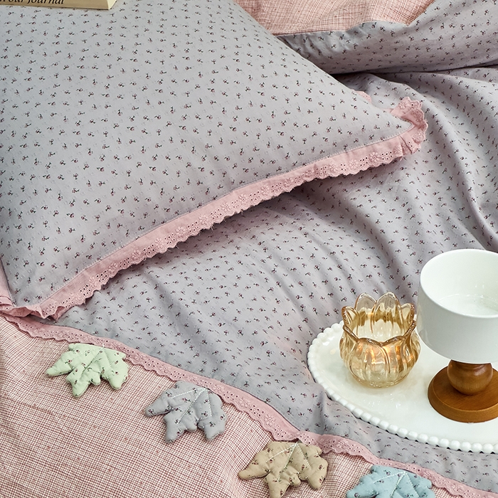 91家纺网 家纺一手货源 找家纺 贝尔 2025新款urban classic枫叶全棉色织提花四件套-花边款 紫萱