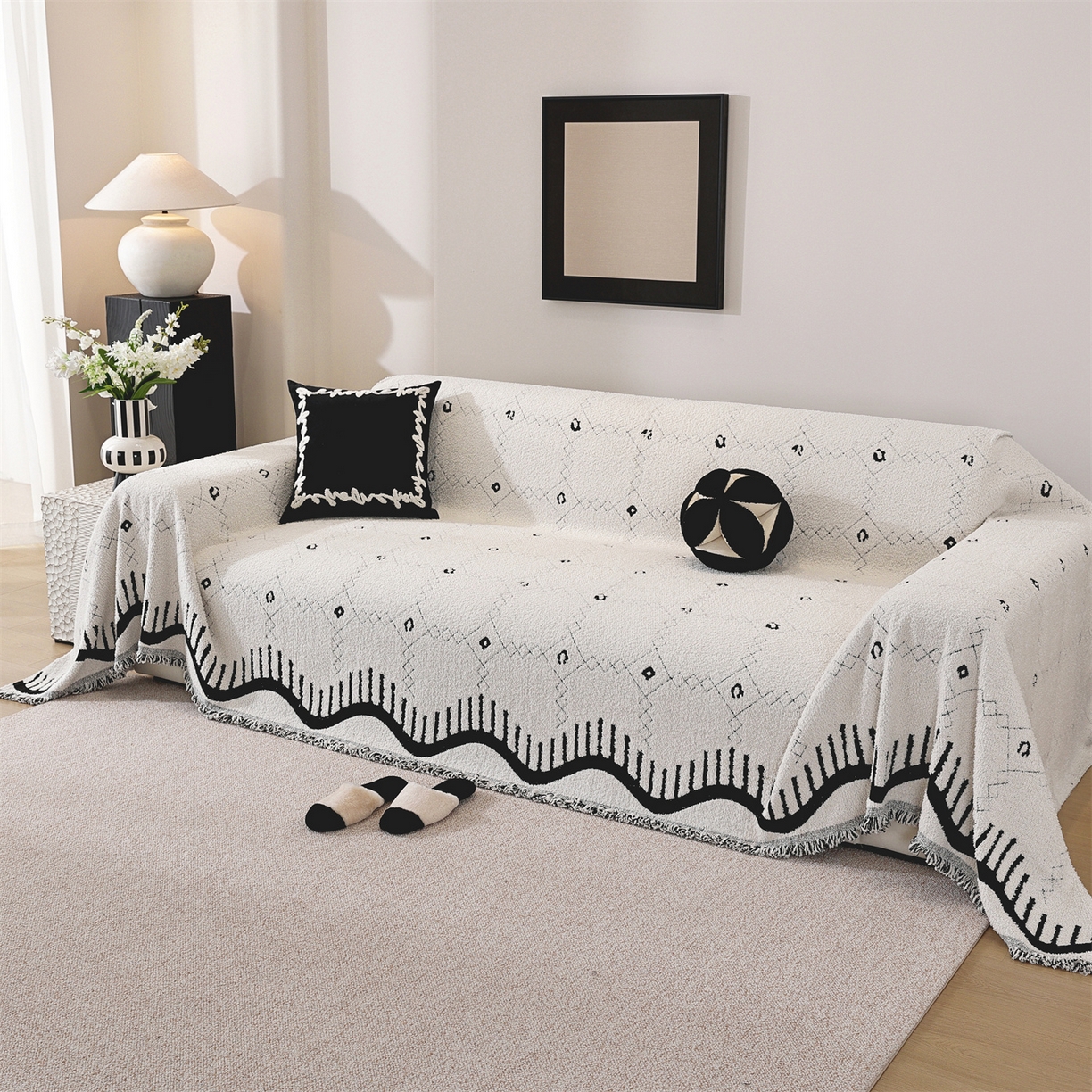 91家纺网 家纺一手货源 找家纺 （总）共鸣沙发垫 2025新款半边绒沙发巾