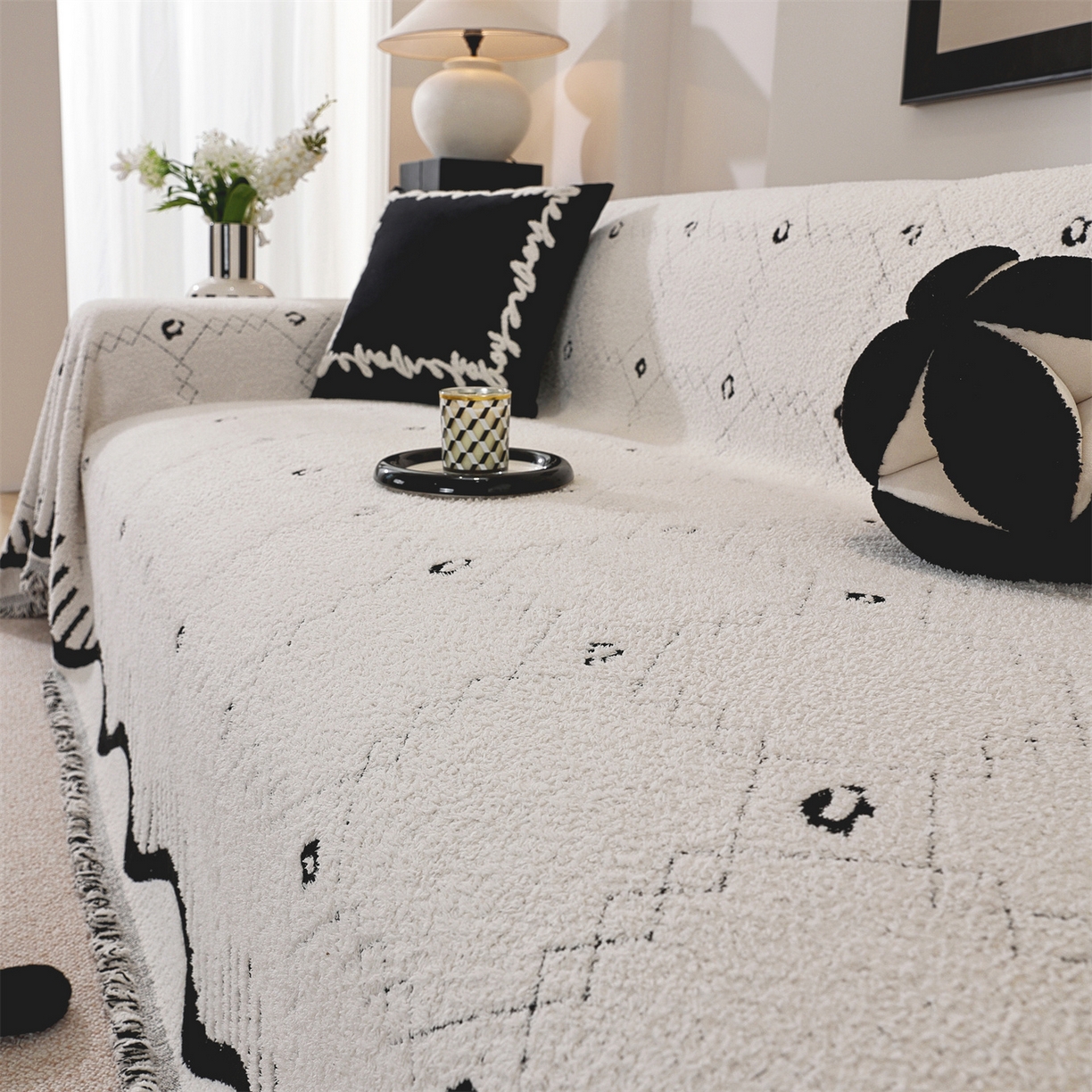 91家纺网 家纺一手货源 找家纺 （总）共鸣沙发垫 2025新款半边绒沙发巾