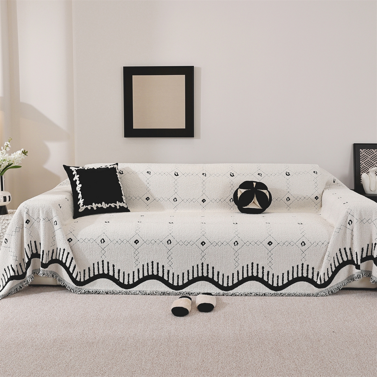 91家纺网 家纺一手货源 找家纺 （总）共鸣沙发垫 2025新款半边绒沙发巾