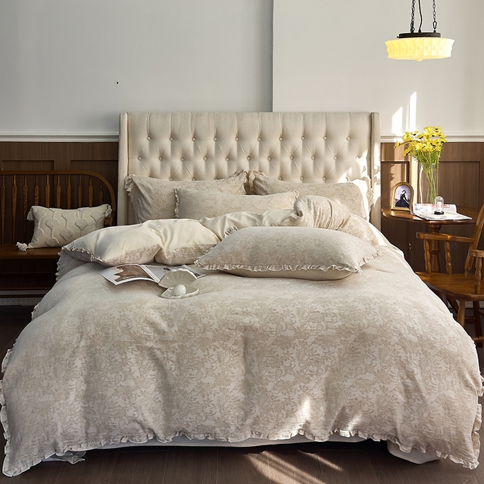 （总）贝尔 2025新款棉麻色织提花双层纱