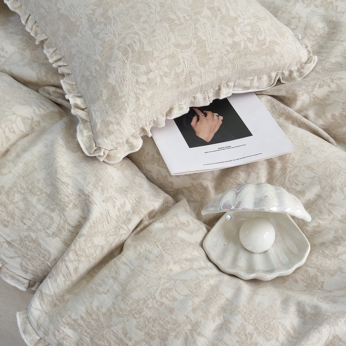 91家纺网 家纺一手货源 找家纺 （总）贝尔 2025新款棉麻色织提花双层纱