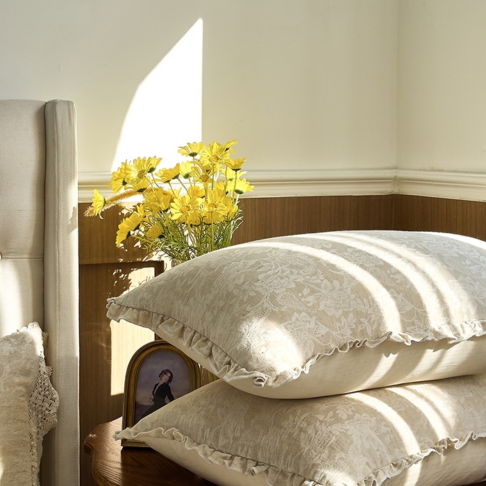 91家纺网 家纺一手货源 找家纺 （总）贝尔 2025新款棉麻色织提花双层纱