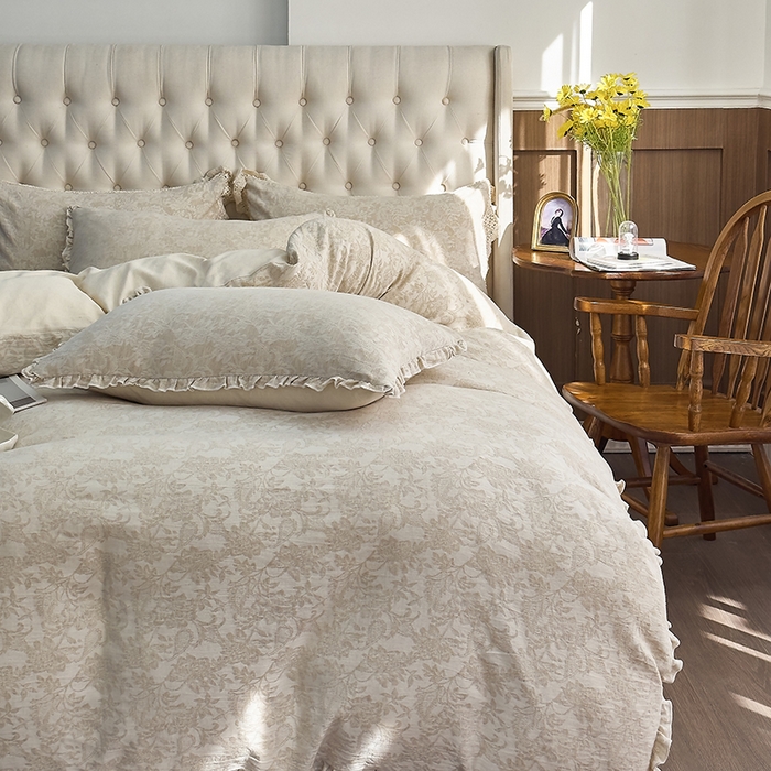 91家纺网 家纺一手货源 找家纺 （总）贝尔 2025新款棉麻色织提花双层纱