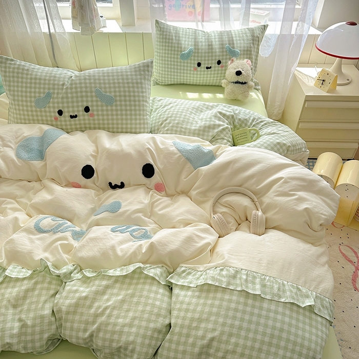 91家纺网 家纺一手货源 找家纺 （总）老K (原美阁） 2025新款超柔公主花边毛巾绣四件套学生季三件套