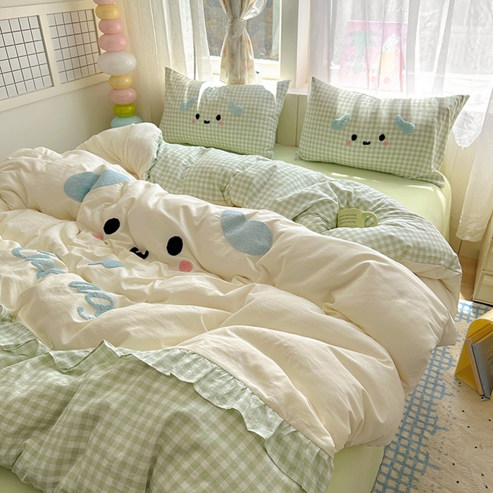 91家纺网 家纺一手货源 找家纺 （总）老K (原美阁） 2025新款超柔公主花边毛巾绣四件套学生季三件套