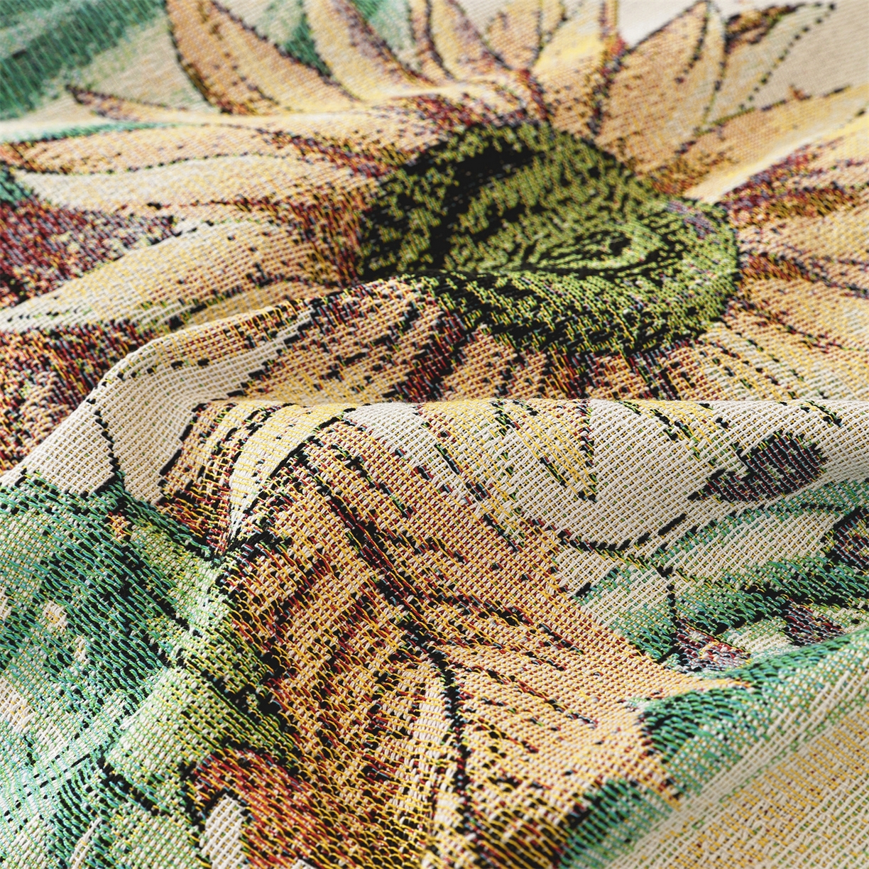 91家纺网 家纺一手货源 找家纺 共鸣沙发垫 2025新款棉纱提花沙发巾 硕果累累