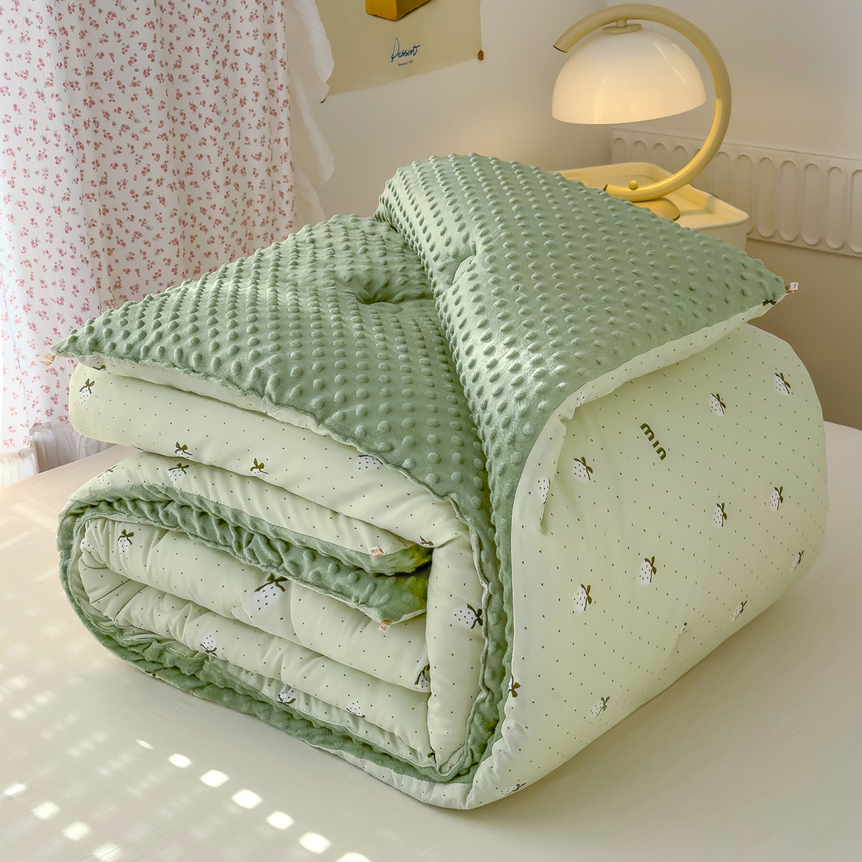 91家纺网 家纺一手货源 找家纺 （总）爱宝被业 2025新款A类水洗棉双层纱豆豆绒被芯