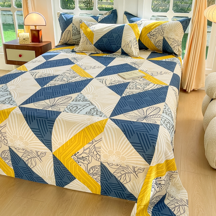 91家纺网 家纺一手货源 找家纺 眠博士 2025新款全棉混纺生态磨毛印花单床单 磨毛床单-绿叶秋风