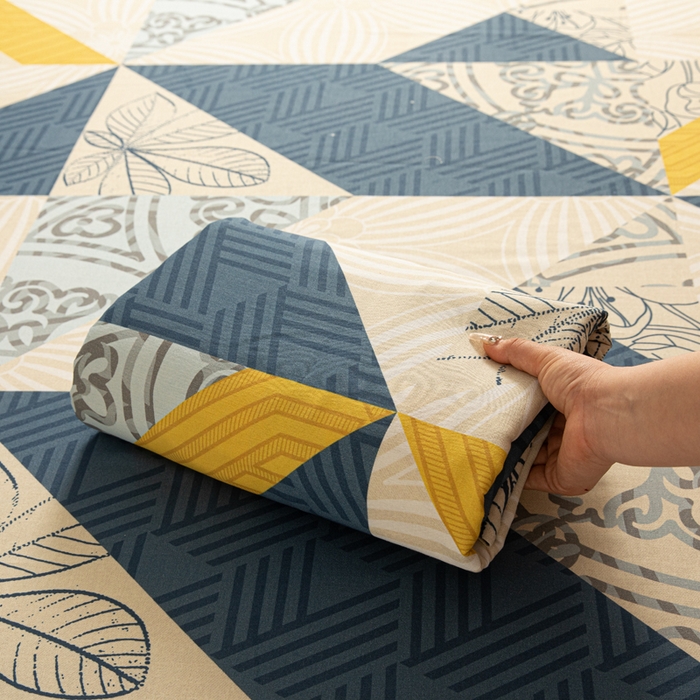 91家纺网 家纺一手货源 找家纺 眠博士 2025新款全棉混纺生态磨毛印花单床单 磨毛床单-绿叶秋风