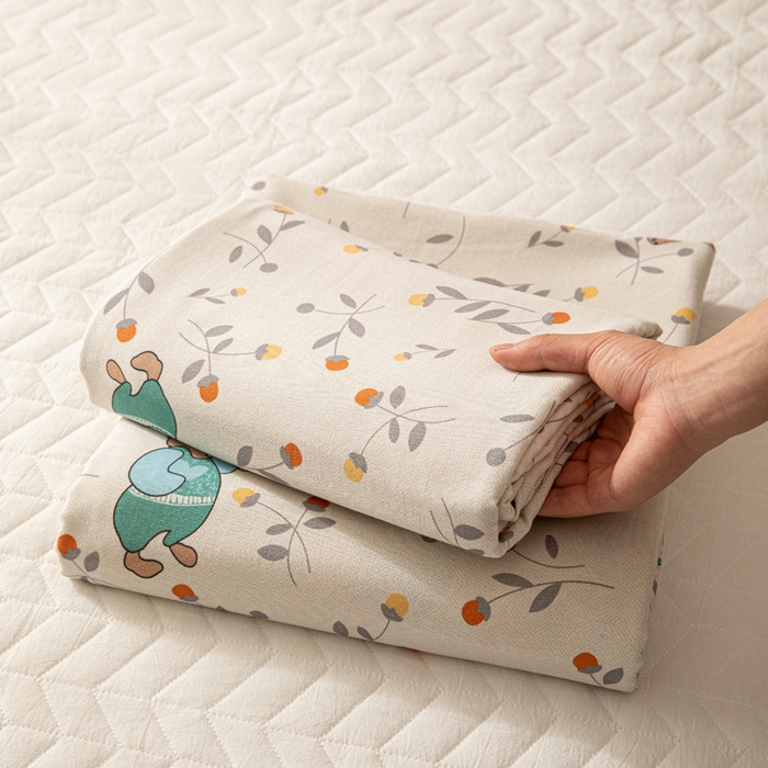 91家纺网 家纺一手货源 找家纺 眠博士 2025新款全棉混纺生态磨毛印花单床单 磨毛床单-皮特兔