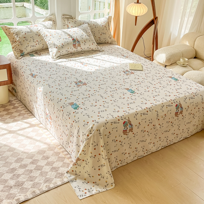 91家纺网 家纺一手货源 找家纺 眠博士 2025新款全棉混纺生态磨毛印花单床单 磨毛床单-皮特兔