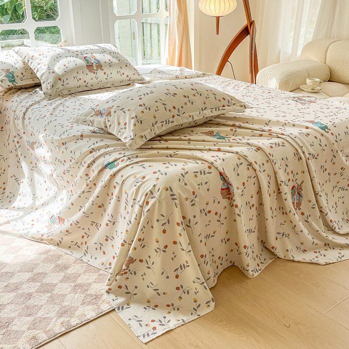 91家纺网 家纺一手货源 找家纺 眠博士 2025新款全棉混纺生态磨毛印花单床单 磨毛床单-皮特兔