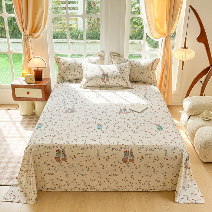 91家纺网 家纺一手货源 找家纺 眠博士 2025新款全棉混纺生态磨毛印花单床单 磨毛床单-皮特兔