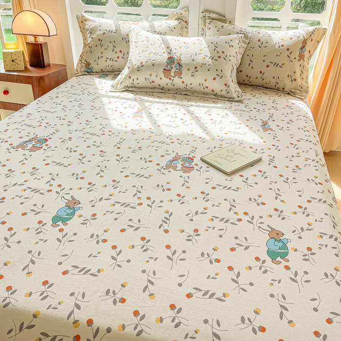 91家纺网 家纺一手货源 找家纺 眠博士 2025新款全棉混纺生态磨毛印花单床单 磨毛床单-皮特兔