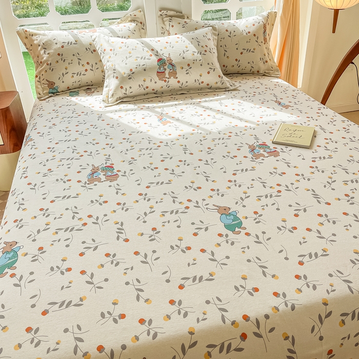 91家纺网 家纺一手货源 找家纺 眠博士 2025新款全棉混纺生态磨毛印花单床单 磨毛床单-皮特兔