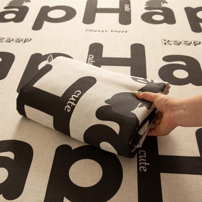 91家纺网 家纺一手货源 找家纺 眠博士 2025新款全棉混纺生态磨毛印花单床单 磨毛床单-兔先生