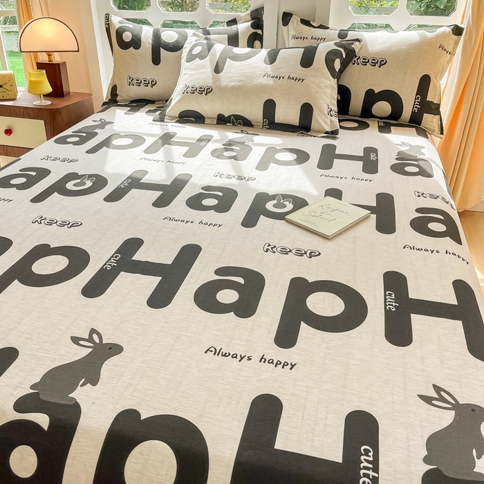 91家纺网 家纺一手货源 找家纺 眠博士 2025新款全棉混纺生态磨毛印花单床单 磨毛床单-兔先生