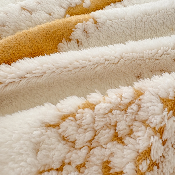 91家纺网 家纺一手货源 找家纺 潮邦创意家居 2025新款250G双色阳离子提花手工小球毯毛毯毯子暖球絮语 暖球絮语-暖橙