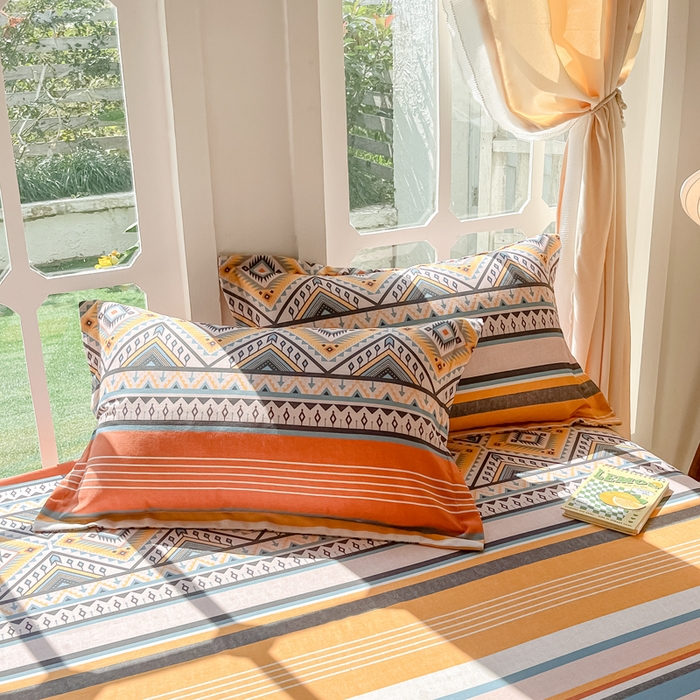 眠博士 2025新款全棉混纺生态磨毛印花单枕套 磨毛枕套-波西米亚