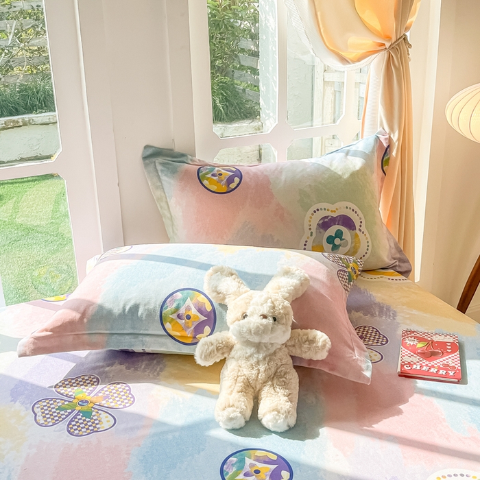 91家纺网 家纺一手货源 找家纺 眠博士 2025新款全棉混纺生态磨毛印花单枕套 磨毛枕套-彩色梵克