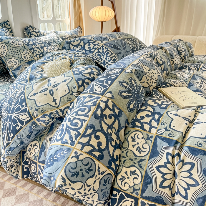 91家纺网 家纺一手货源 找家纺 （总）眠博士 2025新款全棉混纺生态磨毛印花四件套