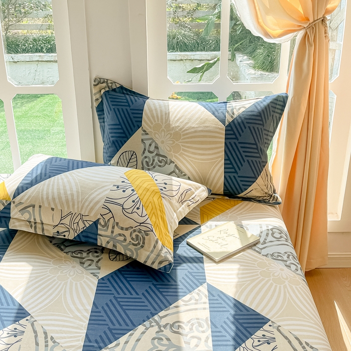 91家纺网 家纺一手货源 找家纺 眠博士 2025新款全棉混纺生态磨毛印花单枕套 磨毛枕套-绿叶秋风