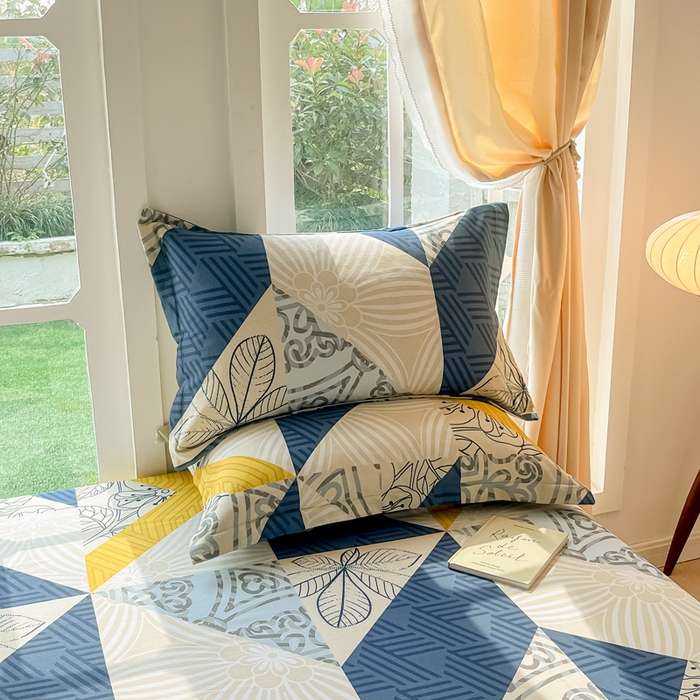 91家纺网 家纺一手货源 找家纺 眠博士 2025新款全棉混纺生态磨毛印花单枕套 磨毛枕套-绿叶秋风