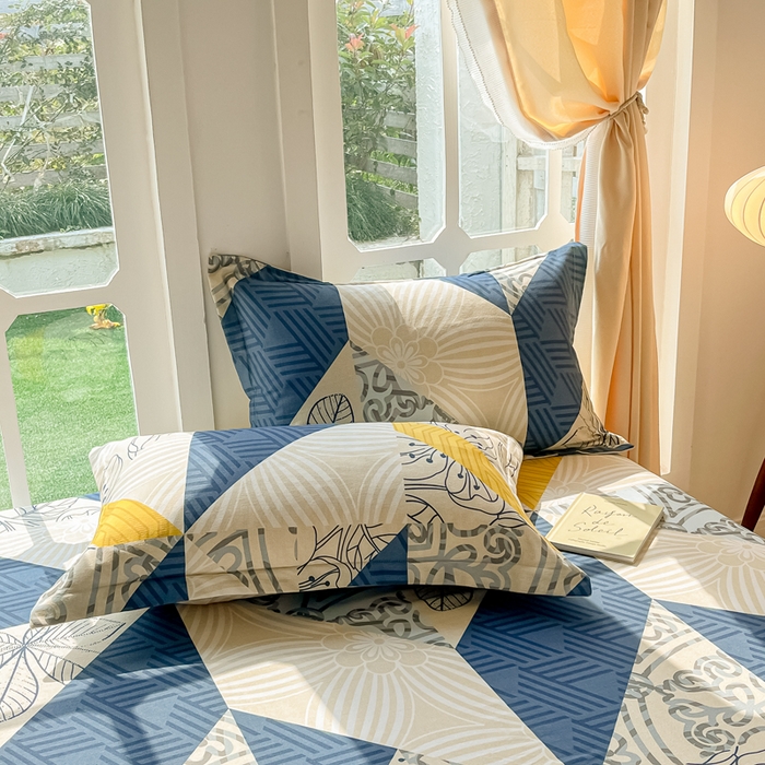 91家纺网 家纺一手货源 找家纺 眠博士 2025新款全棉混纺生态磨毛印花单枕套 磨毛枕套-绿叶秋风