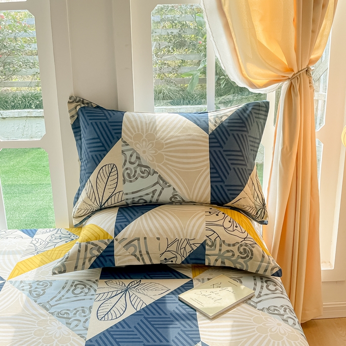 91家纺网 家纺一手货源 找家纺 眠博士 2025新款全棉混纺生态磨毛印花单枕套 磨毛枕套-绿叶秋风