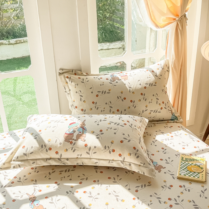 91家纺网 家纺一手货源 找家纺 眠博士 2025新款全棉混纺生态磨毛印花单枕套 磨毛枕套-皮特兔