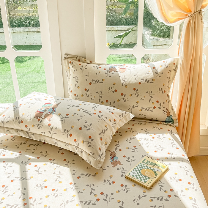 91家纺网 家纺一手货源 找家纺 眠博士 2025新款全棉混纺生态磨毛印花单枕套 磨毛枕套-皮特兔