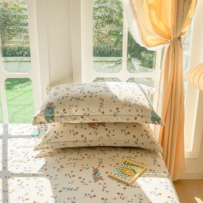 91家纺网 家纺一手货源 找家纺 眠博士 2025新款全棉混纺生态磨毛印花单枕套 磨毛枕套-皮特兔