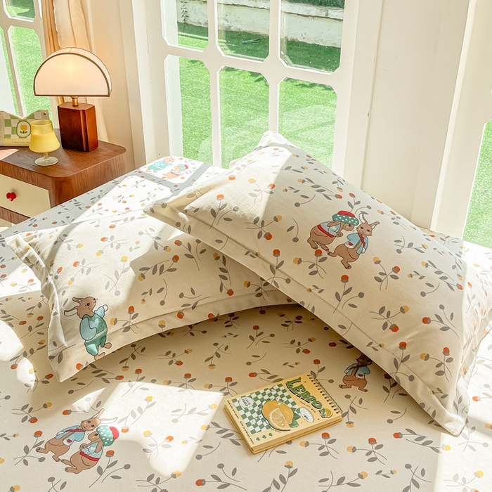 91家纺网 家纺一手货源 找家纺 眠博士 2025新款全棉混纺生态磨毛印花单枕套 磨毛枕套-皮特兔