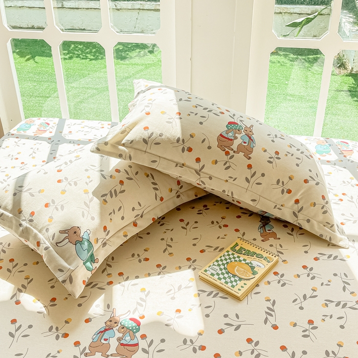 91家纺网 家纺一手货源 找家纺 眠博士 2025新款全棉混纺生态磨毛印花单枕套 磨毛枕套-皮特兔