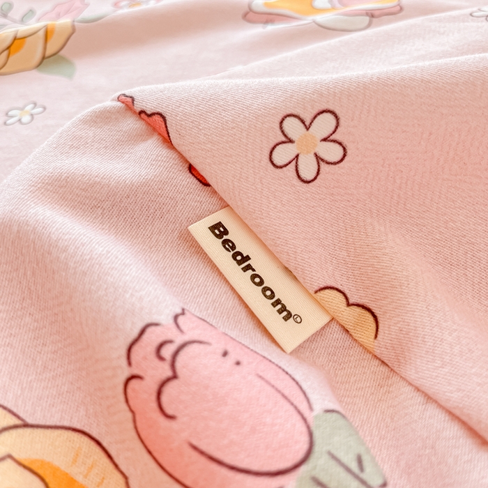 91家纺网 家纺一手货源 找家纺 眠博士 2025新款全棉混纺生态磨毛印花单枕套 磨毛枕套-兔姑娘