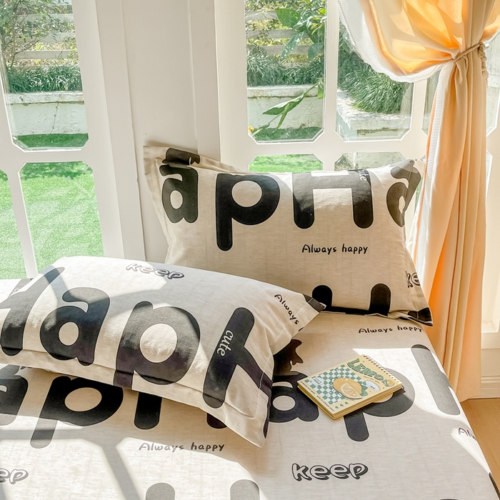 91家纺网 家纺一手货源 找家纺 眠博士 2025新款全棉混纺生态磨毛印花单枕套 磨毛枕套-兔先生