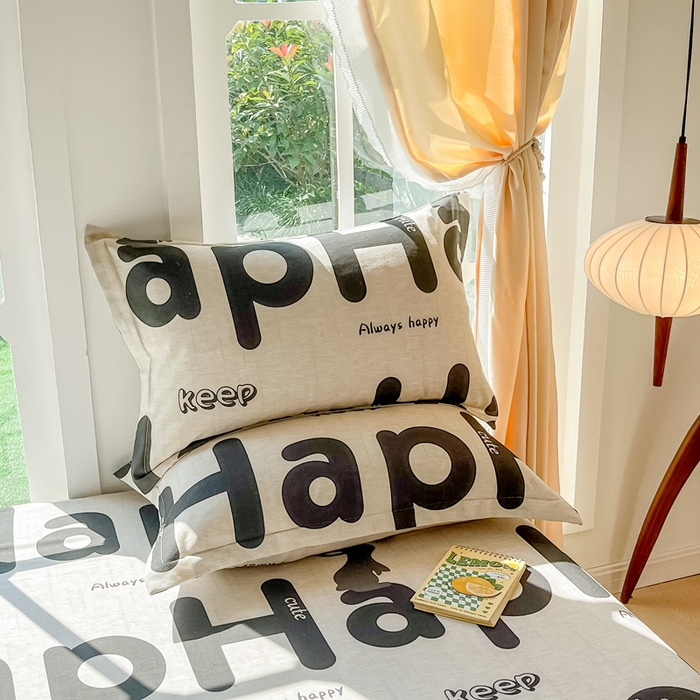 91家纺网 家纺一手货源 找家纺 眠博士 2025新款全棉混纺生态磨毛印花单枕套 磨毛枕套-兔先生