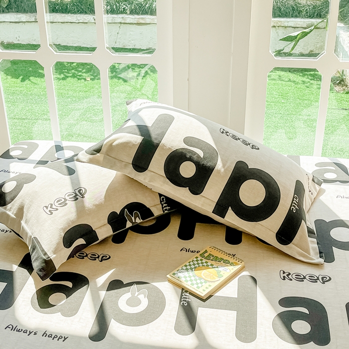 91家纺网 家纺一手货源 找家纺 眠博士 2025新款全棉混纺生态磨毛印花单枕套 磨毛枕套-兔先生