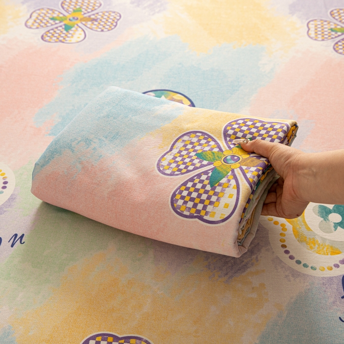 91家纺网 家纺一手货源 找家纺 眠博士 2025新款全棉混纺生态磨毛印花四件套 磨毛四件套-彩色梵克