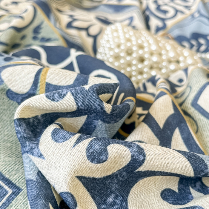 91家纺网 家纺一手货源 找家纺 眠博士 2025新款全棉混纺生态磨毛印花四件套 磨毛四件套-浪漫蓝布