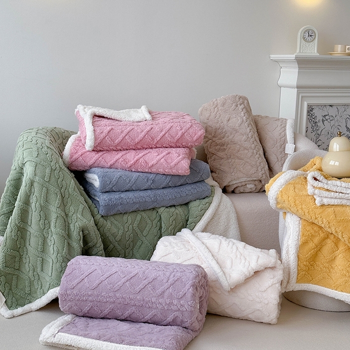 91家纺网 家纺一手货源 找家纺 梵希良品家纺 2025新款新款塔芙绒羊羔绒双层毯子加厚盖毯办公室午休沙发毯毯子 组合图仅供展示不可下单