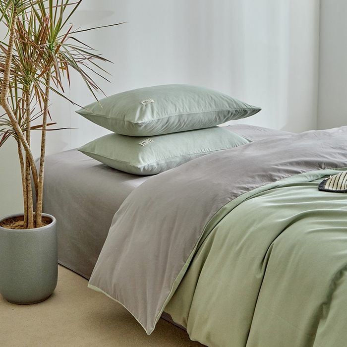 91家纺网 家纺一手货源 找家纺 （总）贝尔 2025新款双拼全棉纯色素色色织磨毛加厚四件套