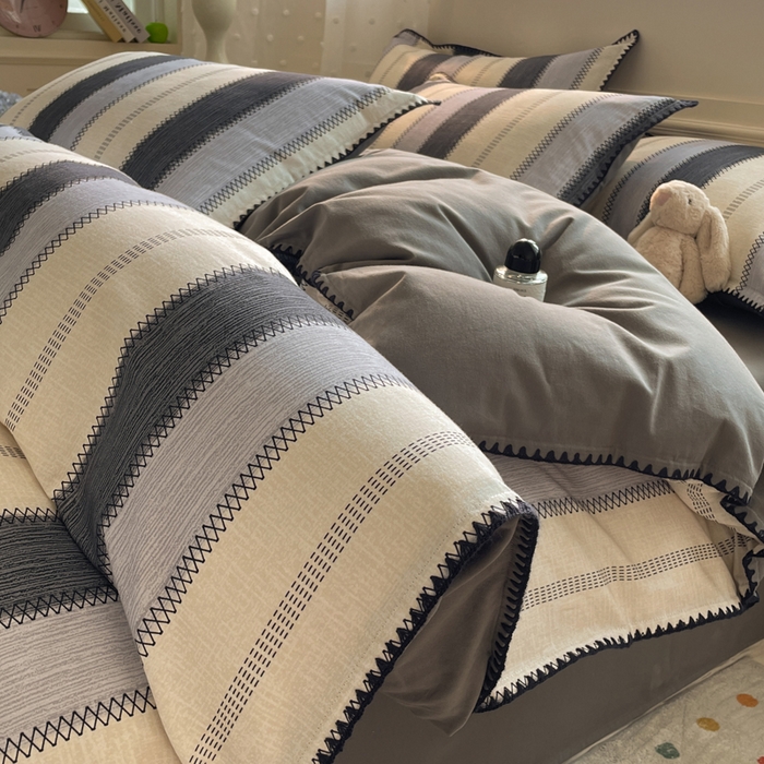 91家纺网 家纺一手货源 找家纺 （总）如一 2025新款加厚全棉磨毛三角针四件套