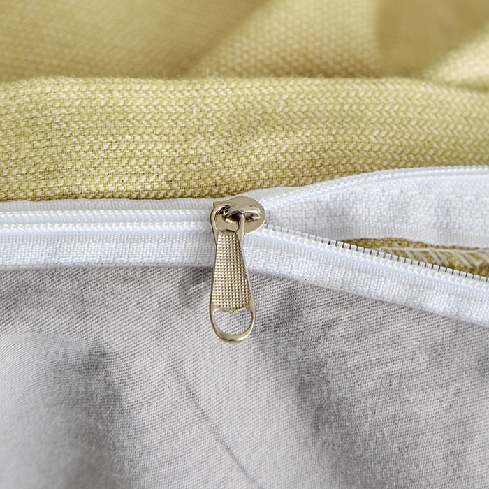 91家纺网 家纺一手货源 找家纺 贝尔 2025新款双拼全棉纯色素色色织磨毛加厚四件套 牛油果绿-山灰