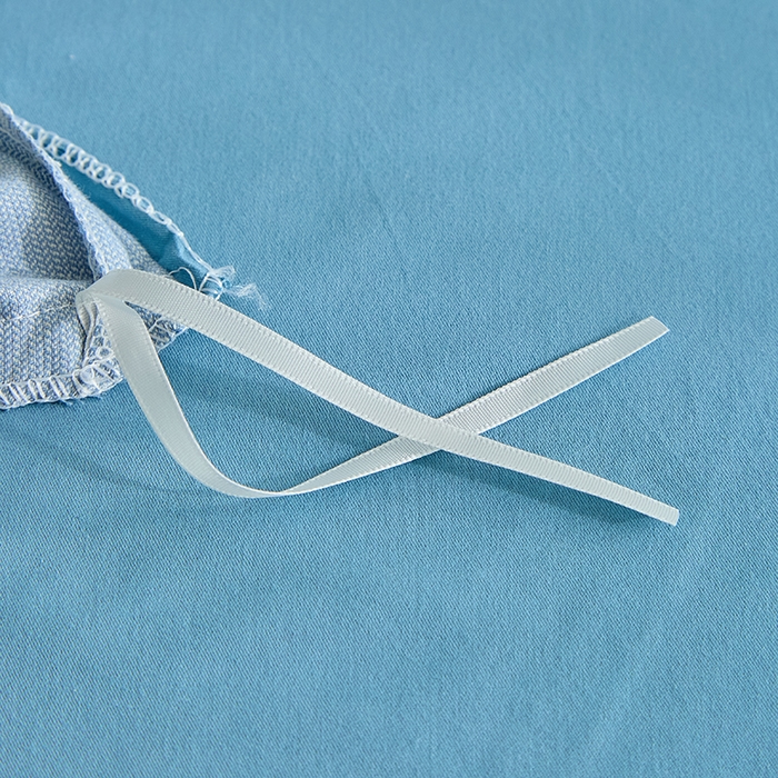 91家纺网 家纺一手货源 找家纺 贝尔 2025新款双拼全棉纯色素色色织磨毛加厚四件套 晴空蓝-兰灰