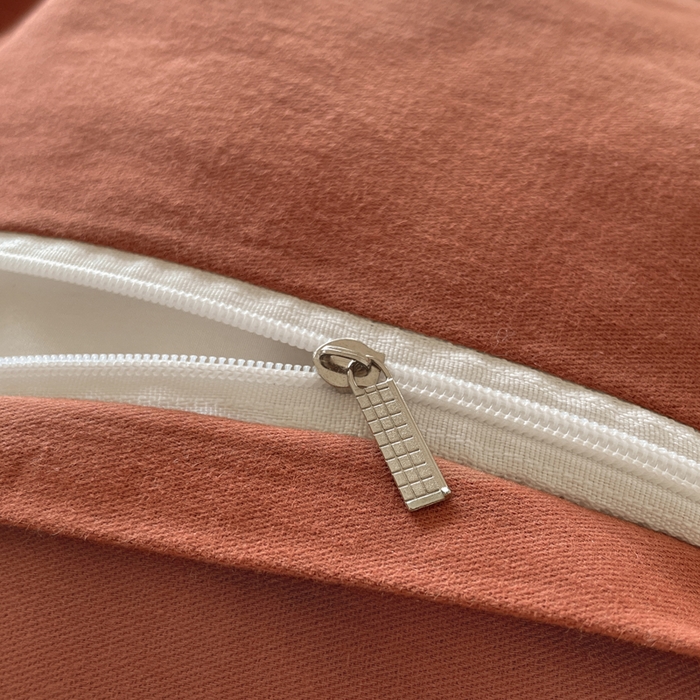 91家纺网 家纺一手货源 找家纺 如一 2025新款加厚全棉磨毛三角针四件套 简森-桔