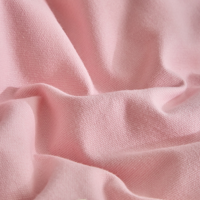 91家纺网 家纺一手货源 找家纺 贝尔 2025新款双拼全棉纯色素色色织磨毛加厚四件套 雾粉-豆沙